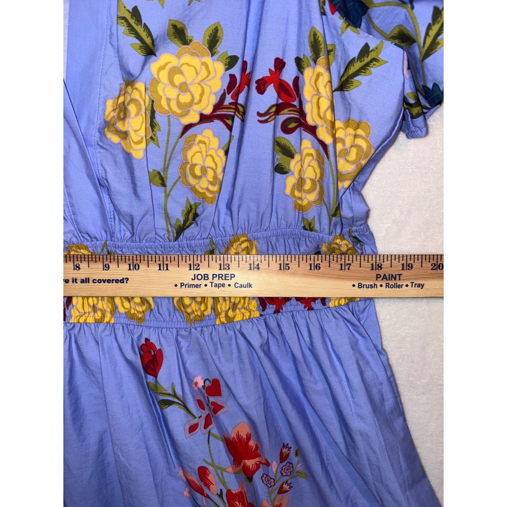 Anthropologie Somerset Maxi Dress Blue Floral Smocked Tiered Cotton XL New - Picture 8 of 9